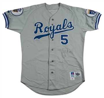 1993 George Brett Game Used and Signed Kansas City Royals Away Jersey (JSA)